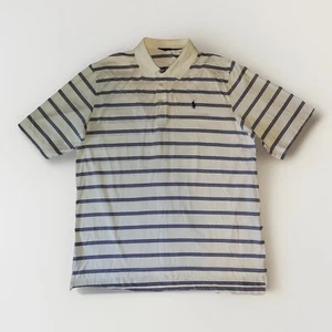 Polo Golf Ralph Lauren Camicia Uomo Media Bianca Blu Righe Collo SS - Foto 1 di 24
