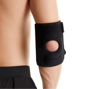 Black Elbow Pads Adjustable Arm Sleeve Pad Elbow Support Gym Sports - Picture 1 of 10
