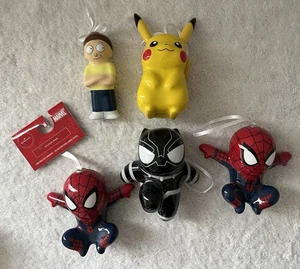 Lot Hallmark Marvel Spider Man, Pikachu, & Morty - Picture 1 of 2