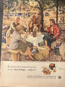 1951 US Brewers Foundation Friendly Freedom Loving Vintage Land Print Ad - Picture 1 of 1