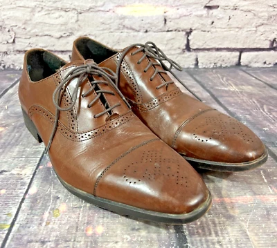 Черный коричневый 1826 Мужская Jack кожи Оксфорд шнурует вверх коричневый платье туфли размер 9,5 М - Изображение 1 из 4
