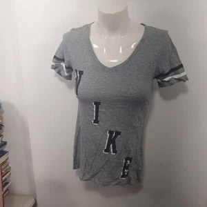 Nike Tee Grey Athletic Cut Spell Out TShirt Sz XS - Picture 1 of 4