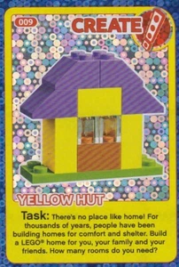 Sainsbury's Create The World Lego Card INCREDIBLE INVENTIONS - YELLOW HUT (HOLO) - Picture 1 of 2