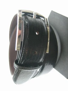 Hebilla de plata esterlina 925 con cinturón genuino lagarto de 1,1/2" HECHO EN EE. UU. - Imagen 1 de 7