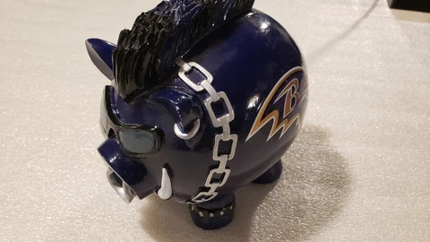 Baltimore Ravens NFL Piggy Bank Mohawk Nose Ring Chains Logo Cover