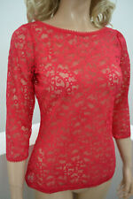 Wolford Sira Pullover Blumenmuster Spitze Lace Small rose red