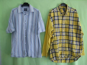 Lot 2 Chemise Serge Blanco Manche Longue + courte Coton Rugby Vintage - L - Imagen 1 de 7