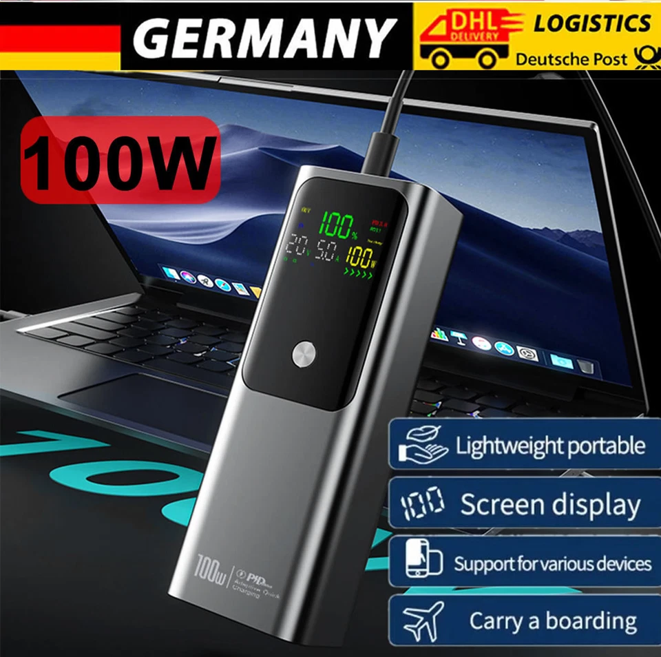 Powerbank PD 100W 50000mAh USB C Externer Akku Schnellladung Tragbares Ladegerät - Bild 1 von 4