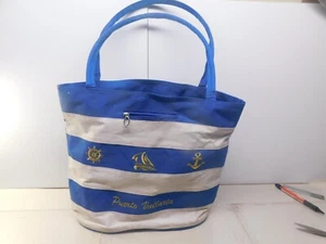 Puerta Vallarta Souvenir Sailboat Canvass Handbag w/zippers Tote Bag - Picture 1 of 7