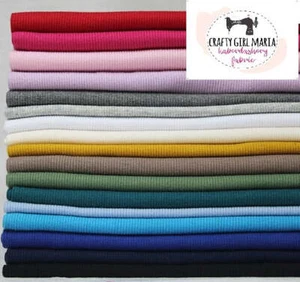 Tubular jersey ribbing knit cotton fabric. Ribbed cuffing, waistbands x 1/2m - Picture 1 of 35