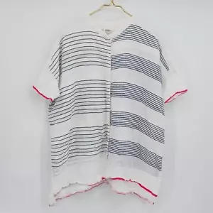 Lemlem Gran Tamaño Mezcla Algodón Blanco Azul Rayas Abotonadas Talla XS - Imagen 1 de 7