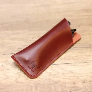 Brillenetui Einstecketui Hülle Etui Gr L, XL, XXL, Handy echt Leder Rot Handmade - Bild 1 von 4