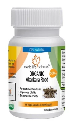 MAPLE LIFESCIENCES BIO Akarkara Wurzelkapseln Anacyclus Pyrethrum Aphrodisiakum Libido Stimulans