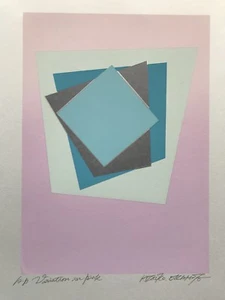 Modernist Serigraph Print Atsuko Okamoto Contemporary GEOMETRIC ABSTRACT Pop Art - Bild 1 von 4