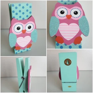 Giant Peg For Photos or Memos. Wooden Novelty Owl Wall Hanging/Paperweight - Picture 1 of 8
