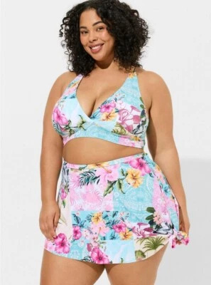 Conjunto de Bikini Torrid Hawaii Azul Rosa Nuevo con Etiquetas Nuevo 0X Foto 1 de 4