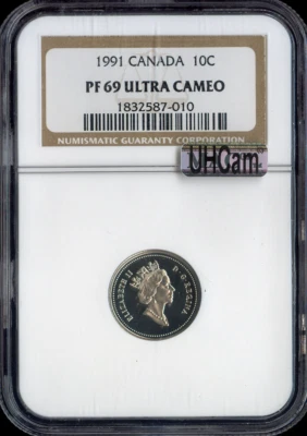 1991 Canada 10 Cents 10C NGC PF69 Ultra Cameo - Quality - Image 1 of 2