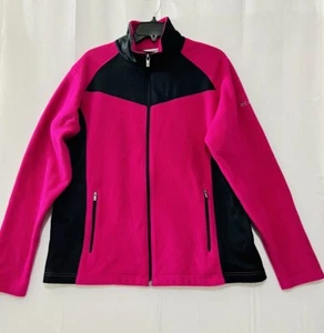 Columbia Fleece Full Zip Jacket Hot Neon Pink Women's Size XL in EUC - Picture 1 of 6
