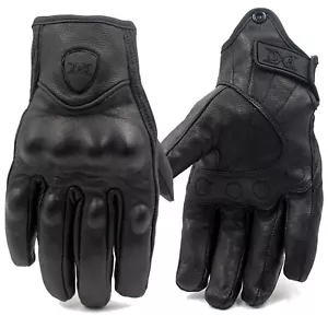 Retro Real Leather Motorcycle Gloves Moto Waterproof Gloves Motorbike Glove - Zdjęcie 1 z 5