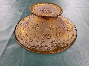 Vintage Orange Color Decorative Glass Pedestal Fruit Centerpiece Bowl 11" Diam - Picture 1 of 11