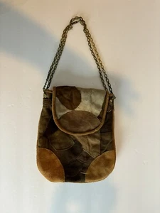 Borsa vintage in pelle patchwork made in Spain 7,5" L X 9" H - Foto 1 di 5