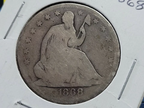 1868-S SEATED LIBERTY SILVER HALF DOLLAR 50C ~ GOOD TO VERY GOOD ~ RARE COIN! Cover