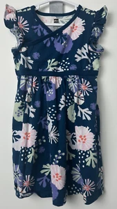 TEA MULTI-COLOR FLORAL DRESS WITH RUFFLE Sz 4 Girls D1 - Picture 1 of 4