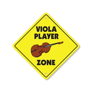 Viola Player Plastic Street Sign Crossing Xing Gift Novelty Funny - Picture 1 of 21