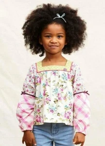 Matilda Jane Girls Enchanted Garden Art School Mixed-print Peasant top Size 6 NW - Picture 1 of 11