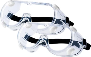 2-Pack Anti-Fog Safety Goggles Over Glasses Protective Glasses for Lab, Mowing - Picture 1 of 7