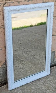 Antik Alt Holz Holz Distressed Geschnitzt Wand Rechteck Viktorianisch Spiegel Glas - Bild 1 von 5