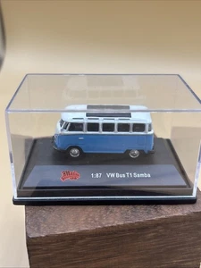 Malibu International 1:87 HO VW Bus T1 Blue/White Samba Diecast by High Speed - Picture 1 of 4