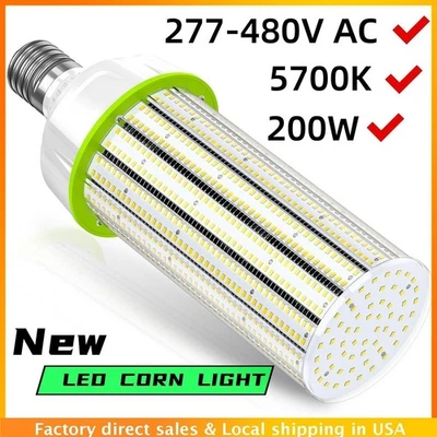 800W MH Equal 200W Led Corn Bulb Light For Warehouse High Bay Large Area 480V - Image 1 of 4