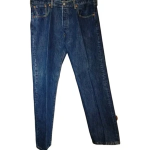 Jeans de mezclilla Levi's 501 Button Fly 38x30 en blanco rojo lengüeta pierna recta lavado oscuro - Imagen 1 de 6