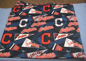 FABRIC TRADITIONS MLB CLEVELAND INDIANS COTTON PRINT 3/4 YDS. CRAFTS DECOR 2017 - Picture 1 of 3