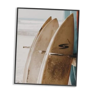 Lined Up Surfboards Giclee Wall Art Design by 16L" x 20W" Black Framed Framed - Picture 1 of 7