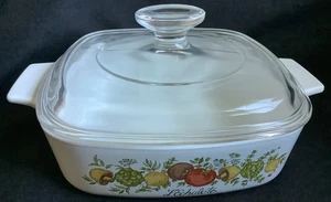 VTG Corning Ware 1 Qt Square Casserole Dish (A-1-B) L'Echalote & Pyrex Lid (A7C) - Picture 1 of 6