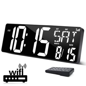 16.5 in Large Display Wall Clock with Temperature/Date/Week, LED Big Digital ... - Picture 1 of 7
