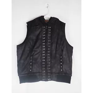 Ariat Black insulated Men's Hooded Vest with Studs Unique Size XXL EUC RN#105037 - Picture 1 of 9
