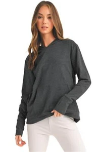 Women's Hoodie Ultra Soft Brushed Viscose from Bamboo Jacket with Thumb Holes - Picture 1 of 3