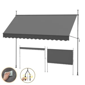 3m Balkonmarkise Balkon Klemmmarkise Sonnenmarkise Sonnenschutz Anthrazit - Bild 1 von 11