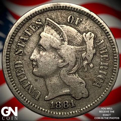 1881 3 Cent Nickel Piece  Q8138 Cover