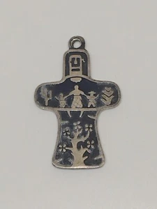 Vintage Sterling Silver 950 Mexico Family Pendant - Picture 1 of 6