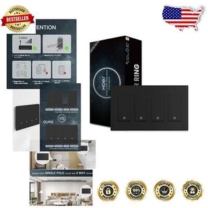 Smart Life APP 3-Way WiFi Light Switch, No Hub Needed, Push Button Design - Picture 1 of 9
