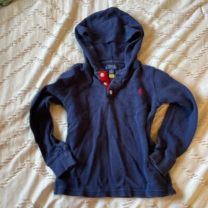 Polo Ralph Lauren Cable Knit Sweater Little Boys 4T Navy Blue Preppy Pony Logo - Picture 1 of 4