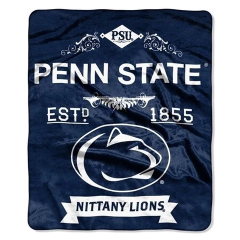 Penn State Nittany Lions College Label Design 50"x60" Raschel Plush Blanket Cover