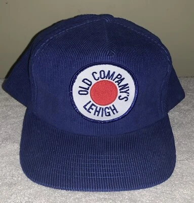 Sombrero de camioneros de pana azul carbón Lehigh de Old Company de colección espalda a presión ~ Excelente Foto 1 de 4