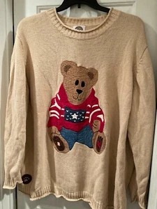 Boyds Bears Extremely Rare 3X Women's Patriotic Sweater - Picture 1 of 7