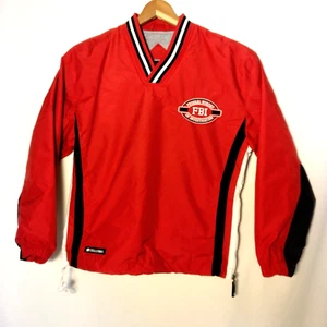 FBI Federal Bureau Of Investigarion Windbreaker Youth M Red V Neck Red Pullover - Picture 1 of 15