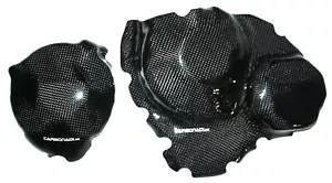 HONDA CBR600RR PC37 F5 03-06 2x COUVERCLE CARBONE COUVERCLE D'EMBRAYAGE CARBONE MOTEUR - Photo 1 sur 4